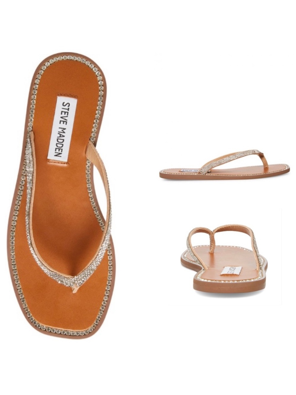 Steve Madde Nadira rhinestone studded thong sandals
